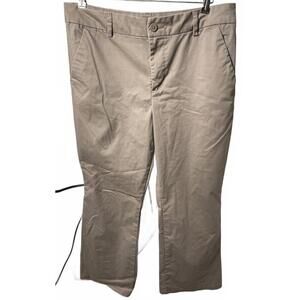 Lee Khaki Dress Pants Women's 14 Tan Beige Wrinkle Free Wide